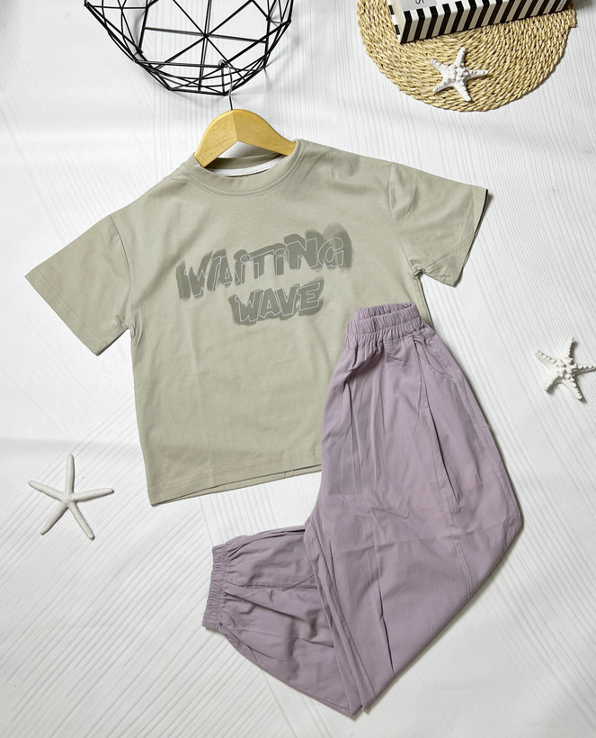 ست وارداتی بچگانه دخترونه تیشرت و شلوار نخ پنبه کیفیت بالا ۶تا۱۸سال کد۲۰۷
